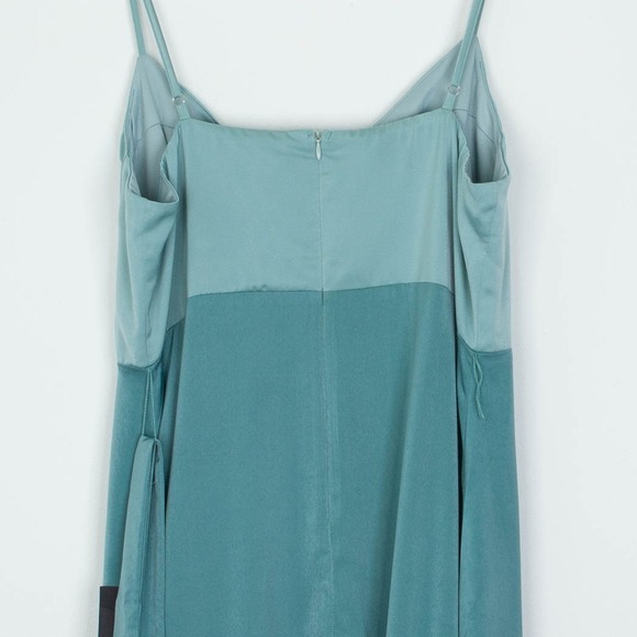 NWT Lulus Double Darling Sage Green Satin Ruffle Maxi Dress Womens XL Evening - Picture 11 of 13